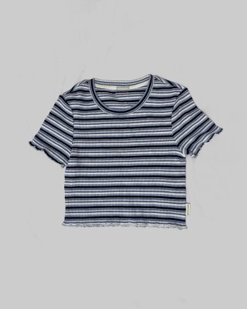 Striped Stretch Ribbed Crop Top