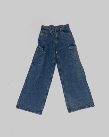 Vintage Blue Baggy Cargo Jeans
