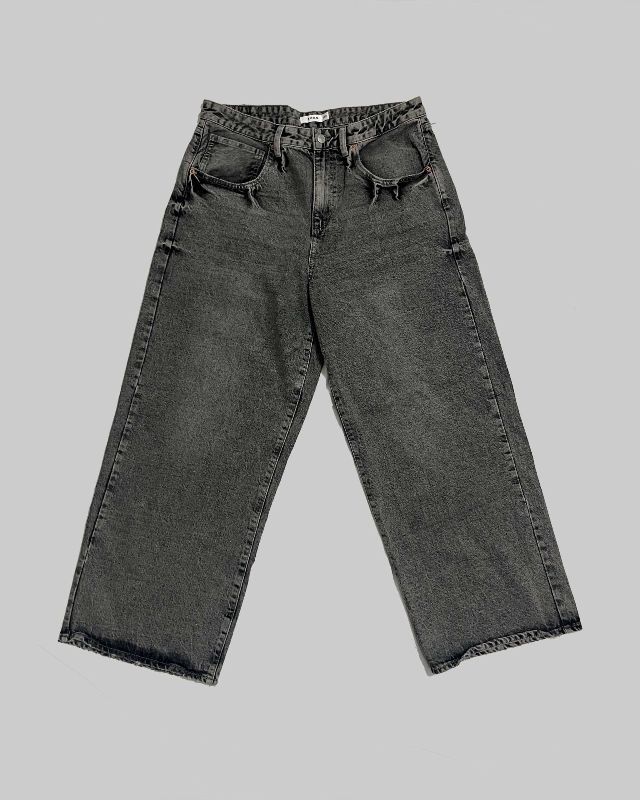 Slate Wash Wide Leg Baggy Jeans