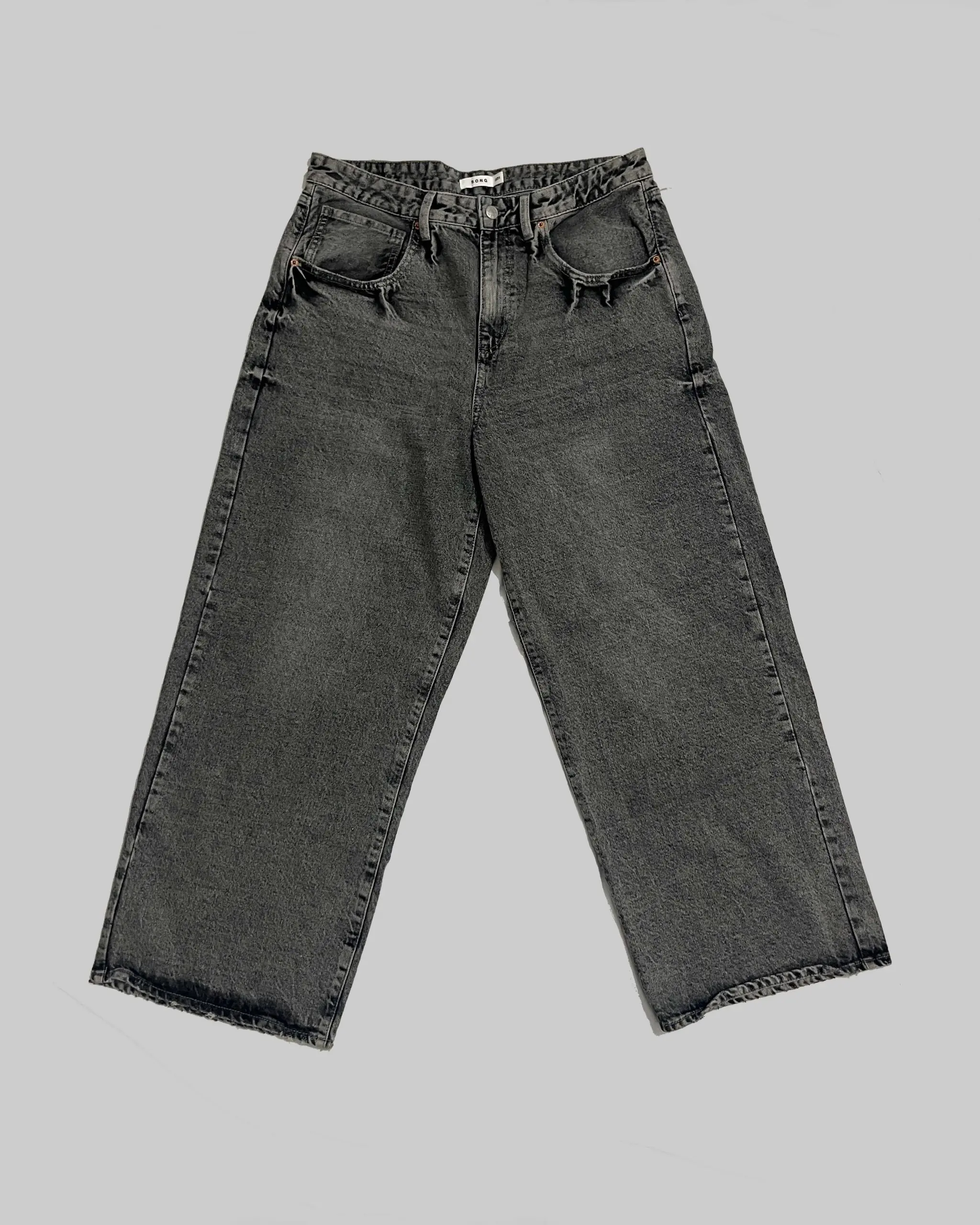 Slate Wash Wide Leg Baggy Jeans